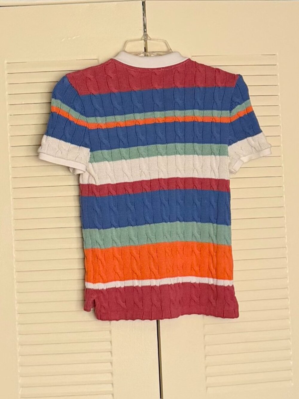 Ralph Lauren Women’s Stripe Cable Knitted Polo Shirt Size S - Picture 7 of 7